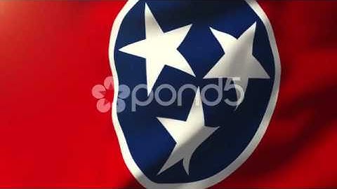 Tennessee Flag Waving In The Wind. Looping Sun Rises Style. Animation Loop
