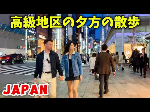 [4k] 銀座の華やかな夜景 || Tokyo, Japan Walk, Ginza in 2024 ||