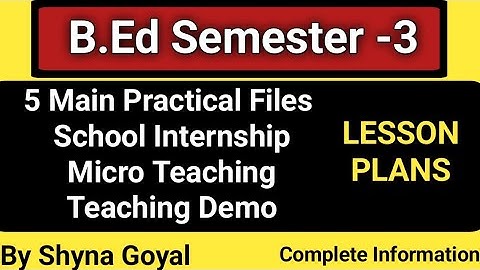 B.Ed 3rd Sem Details Punjabi University |B.Ed 2023-24 Practical Internship Files Demo Syllabus