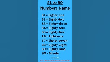 81 to 90 numbers name || Numbers #maths #math #mathematics