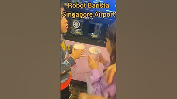 Robot Barista Serves Hot Chocolate at Singapore Airport ☕🤖 #ChangiMoments #travel #robot #ai