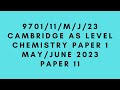 As level chemistry 9701 paper 1  mayjune 2023  paper 11  970111mj23  solved