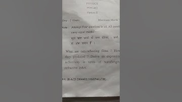 BSC.4th SEM.2021Optics Question paper of Cblu University