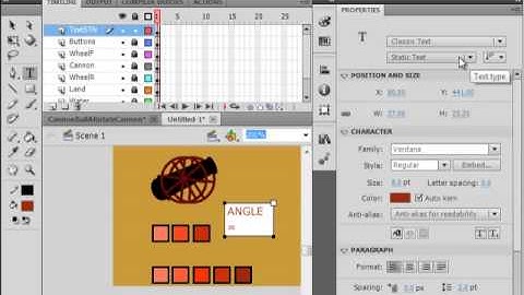Flash Tutorial 59 Cannon Ball Part 1