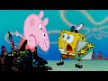 Peppa Pig trying to eat a Corrupted Pizza from Spongebob