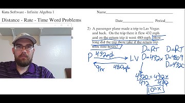 Distance-Rate-Time Word Problems (Part 2)- Algebra 1 Kuta Worksheet Series