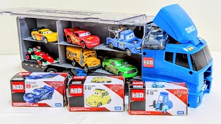 カーズのトミカ集合☆ 箱から出して坂道走行テスト コンボイにおかたづけ│Unbox TOMICA Pixar Cars collection, put them in a convoy