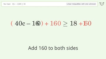 Solving Linear Inequalities: 2(c-4)20 is Greater Than or Equal to 18