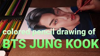 How to draw BTS JUNG KOOK ( 정국 )in color pencils| Drawing with PQuynh Art