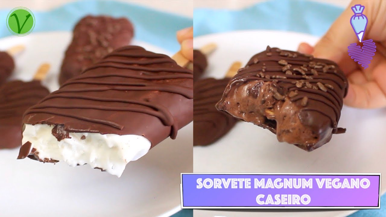 SORVETE MAGNUM CASEIRO (VEGANO/SEM LEITE DE VACA) #793 | Receitas da Mussinha