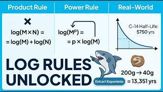 Extract Variables Trapped in Exponents - Master Log Rules Solve Real-World Decay Problems