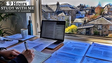 9 HOUR STUDY WITH ME | Background noise, 10-min Break, No music, Study with Merve