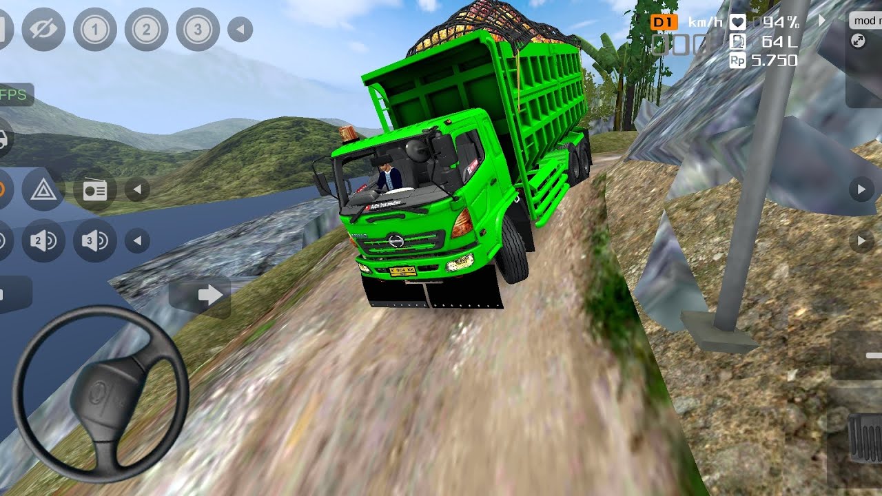 TRUCK HINO OLENG MUATAN SAWIT FULL,TERJEBAK DI JALAN EXTREM // BUS SIMULATOR INDONESIA
