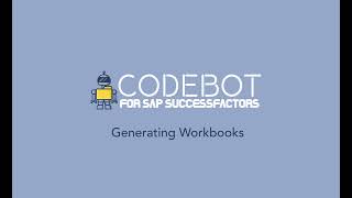 Generating Workbooks