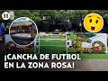 ¡Echa la reta antes de ir al antro! Instalan cancha mundialista en la Glorieta de los Insurgentes