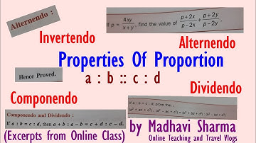 Componendo and Dividendo (Properties of Proportion)