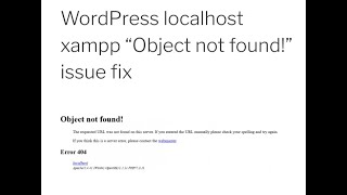 Object Not Found In Wordpress On Localhostwordpress Localhost Xampp Object Not Found Issue Fix