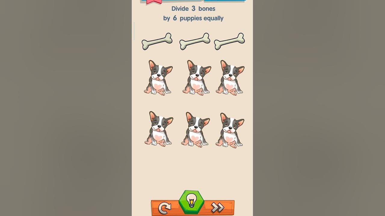 how-to-solve-iq-boost-level-107-divide-3-bones-by-6-puppies-equally