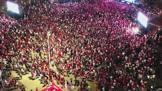 Canes Fans Celebrate Stanley Cup Win Outside Lenovo Center