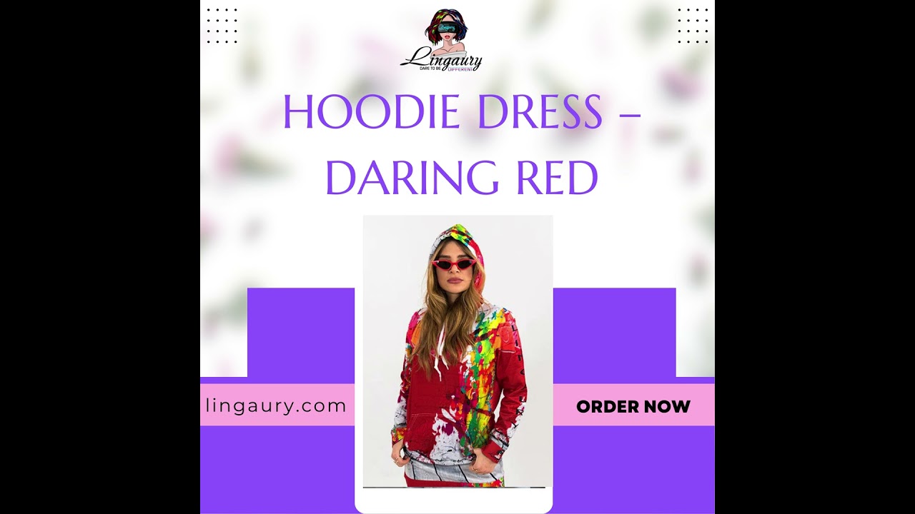 Hoodie Dress – Daring Red.   