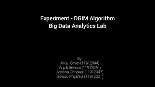 DGIM Algorithm
