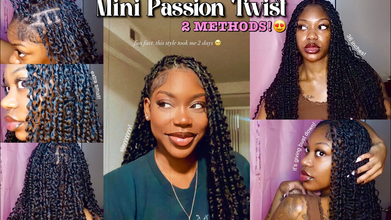 HOW TO: extra small mini passion twist hair tutorial [2 methods] DIY AT  HOME
