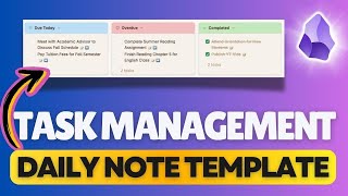 Daily Note Template For Task Management in Obsidian