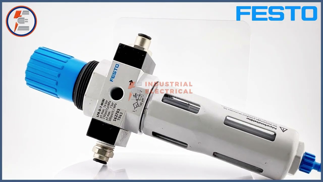 Festo LFR-D-7-MINI Filter Regulator – Compact Air Preparation Unit | Grey Pneumatic FRL