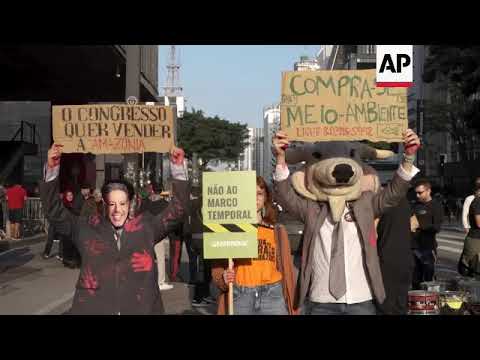Activists protest Brazil "anti-enviromental" bills