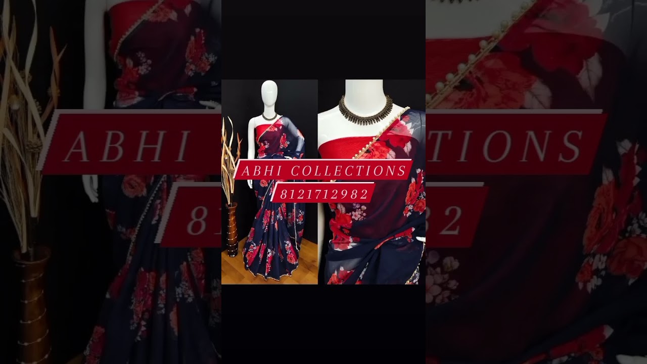 Georgette sarees with digital printed saree cost :999+shipping cost contact whatsapp no 8121712982