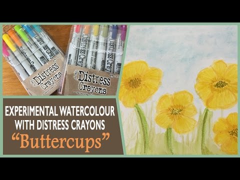 Experiments in Watercolour Painting with Distress Crayons - YouTube