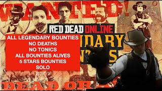 Red Dead Redemption 2 Online All Legendary Bounties, No Deaths, No Tonics, All Bounties Alive, Solo!