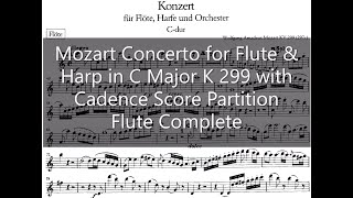 Mozart Concerto for Flute & Harp with Cadence in C Major K 299