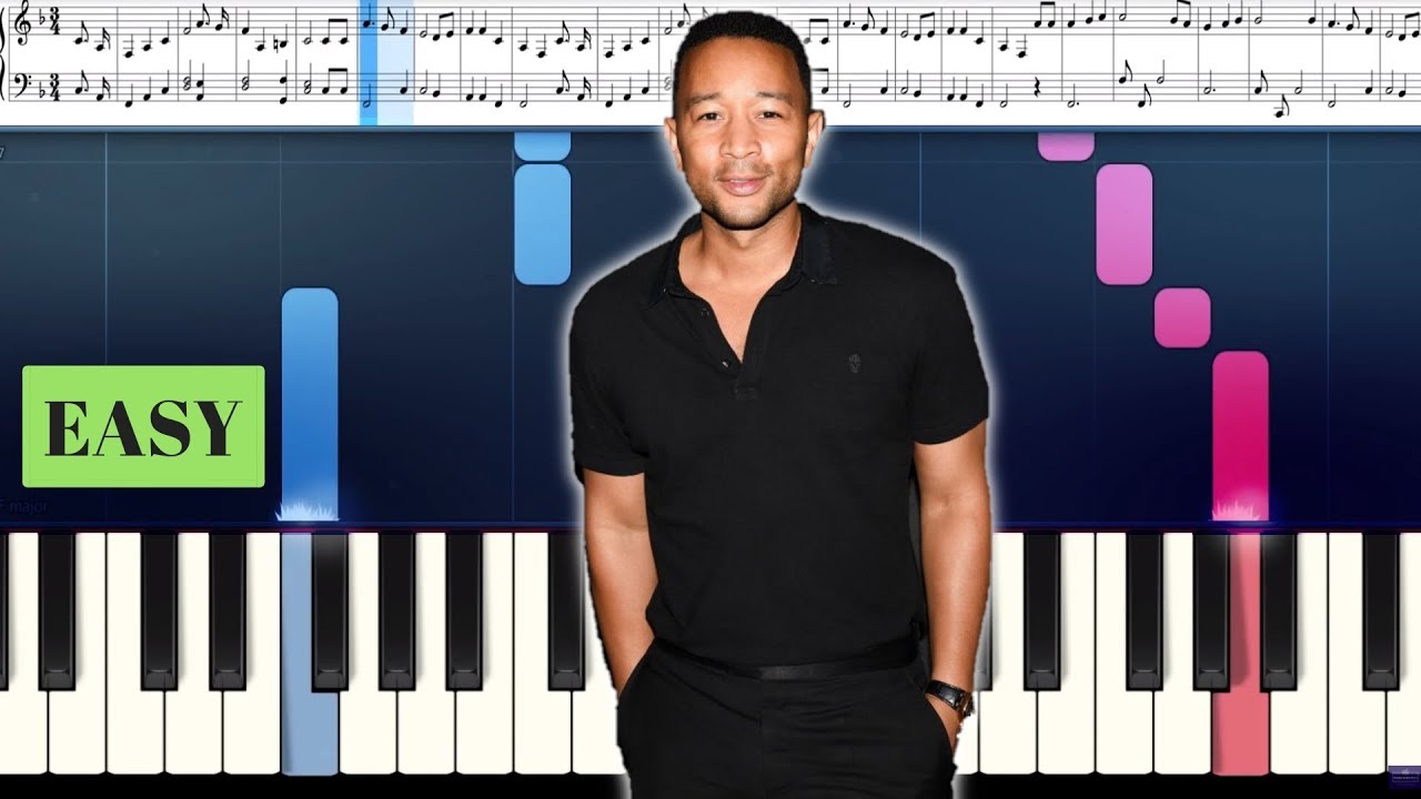 John Legend ALL OF ME Easy Piano Tutorial with SHEET MUSIC YouTube