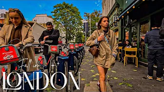 🌦️🍂 Stunning Fall: Sunshine to Sudden Storm | London 4K HDR Walking Tour