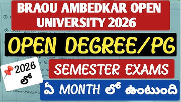 Open Degree & PG Semester Exam Dates in Ambedkar Open University@StudentUpdates247 