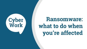 Ransomware: First thing to do when you