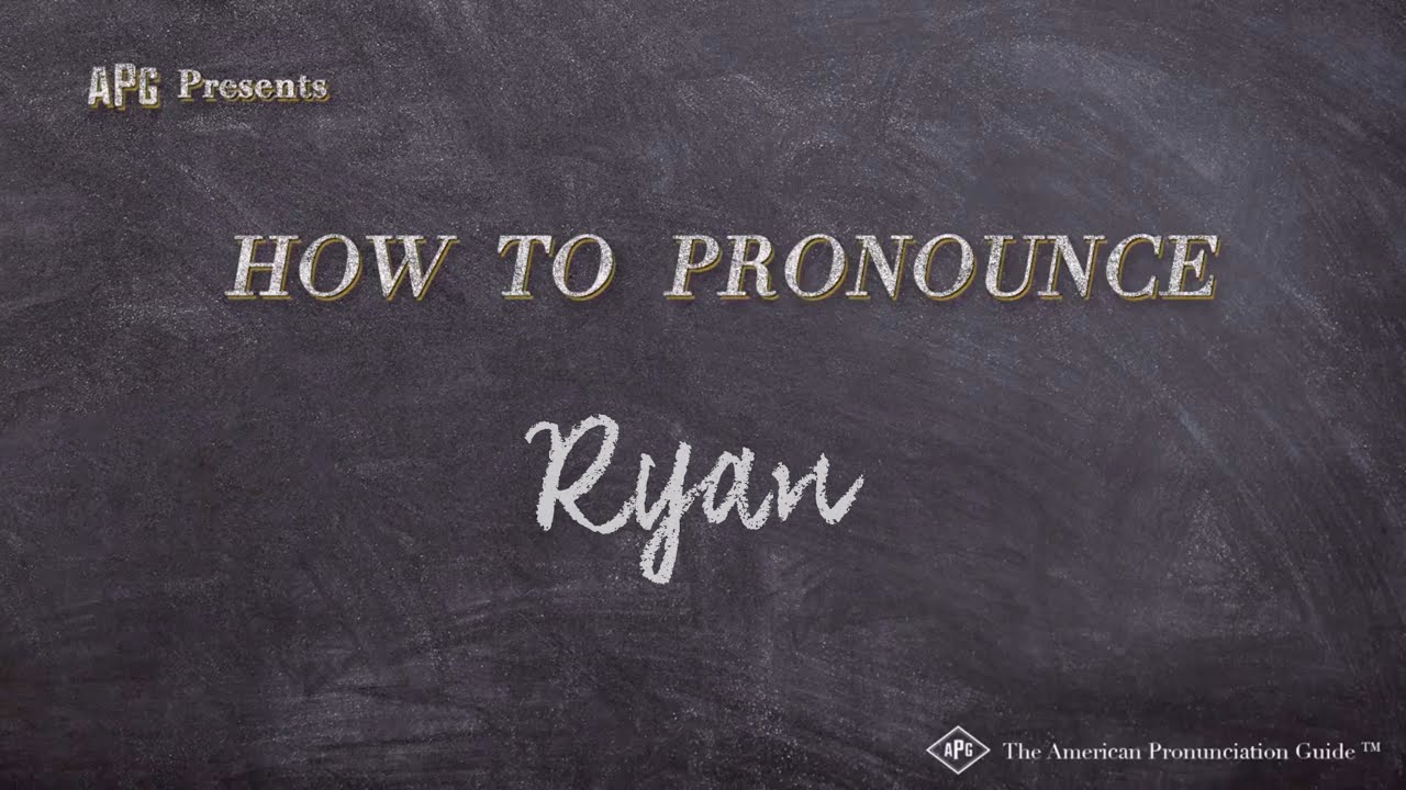 How To Pronounce Ryan Real Life Examples YouTube How To Pronounce Ryan Real Life Examples YouTube