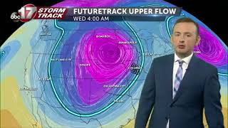 Tracking the exit of rain and the entrance of cold air