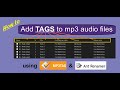 How to add tags to mp3 audio files using mp3tag.