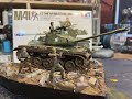 Tamiya M41 Walker Bulldog Tank-1/35 scale Diorama-Tank going through Rubble