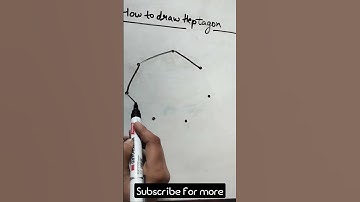 How to draw heptagon | heptagon with dots #shape #shorts #short