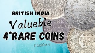 British India Rara 4 coins (1835-1945) Valued @ 1 Lakh+ l 4 Rare British India Coins