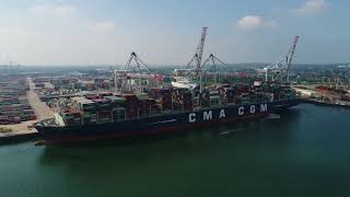 Cma cgm Zhen he from above