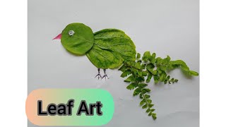 Leaf🌿 Art||How to make a bird with leaves #leafart #artforkids