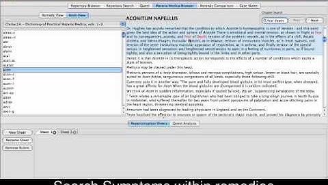 Materia Medica Browser - HomeoQuest Tutorial