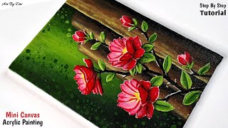 Flower Painting | Acrylic Painting | Flower Painting Acrylic / Acrylic Painting Easy - For Beginners