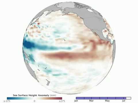 Sea Surface Height Anomaly (Jan - Jul 2015)