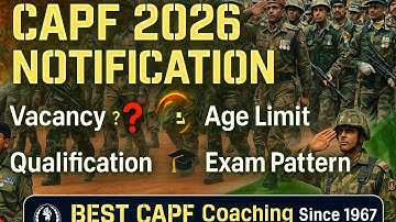 CAPF 2026 Notification | Age Limit, Exam Date, Syllabus & Paper Pattern Explained