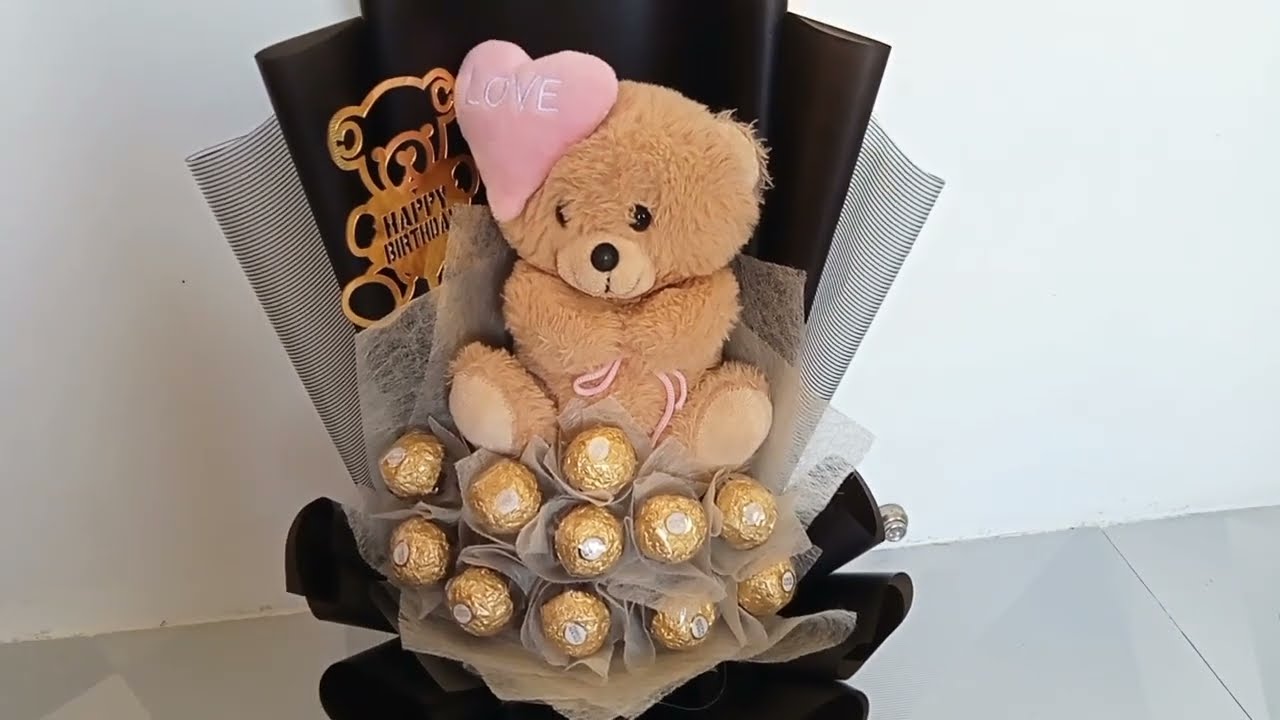 DIY Bouquet Coklat Teddy Bear Untuk Majlis Graduasi Anak-Anak